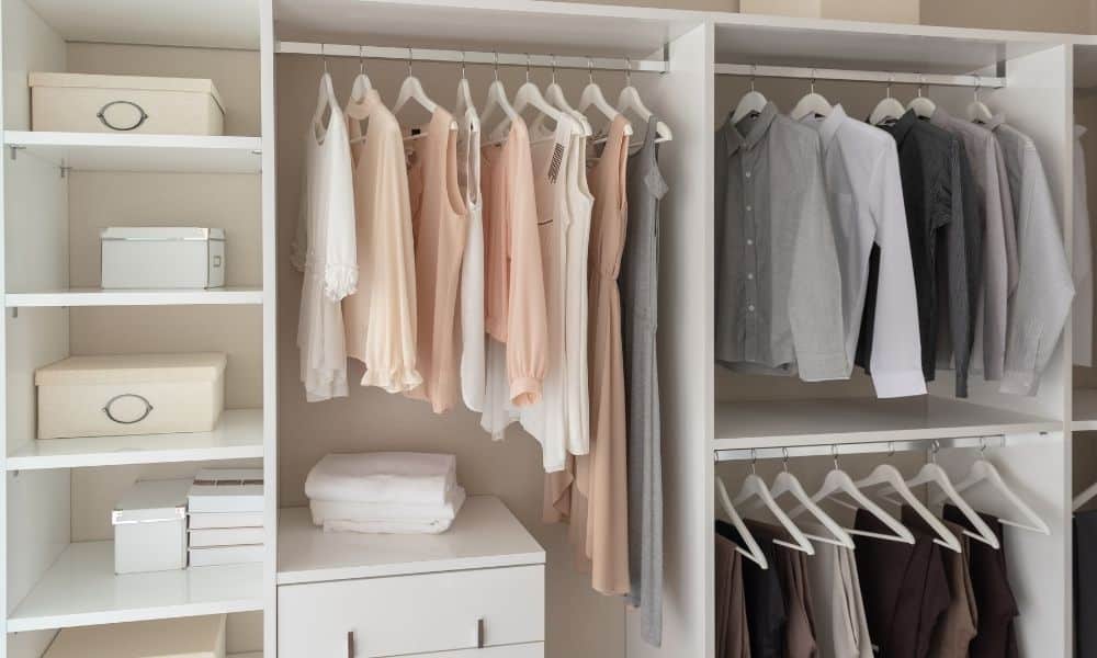 An Open Closet-Style Wardrobe To Turn A Small Bedroom Into A Dressing Room