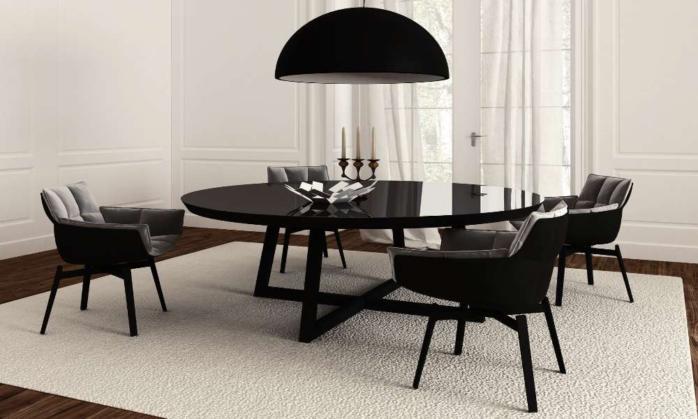 How to decor black dining table